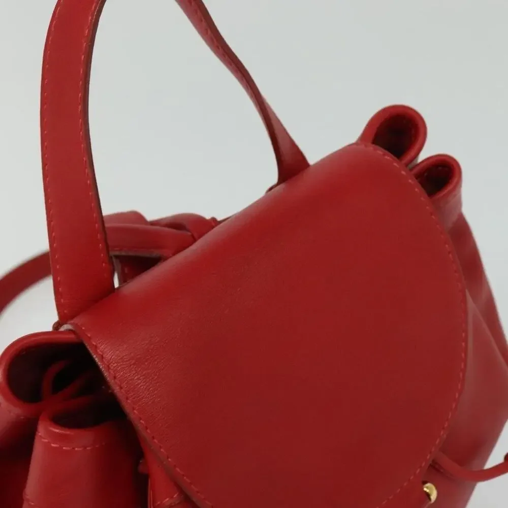 Loewe Leather Backpack Red